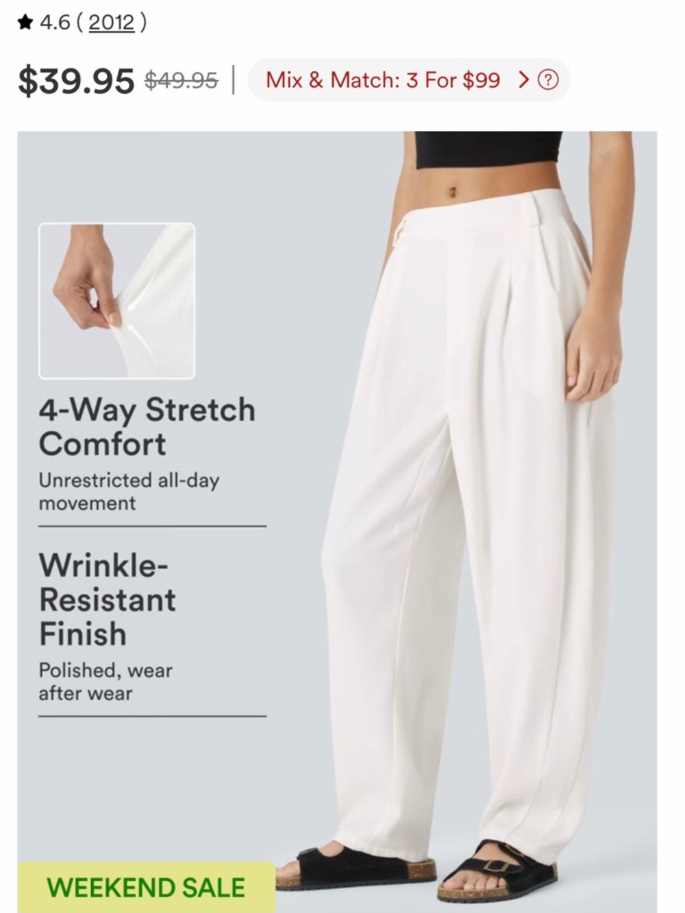 HALARA Flex Midrise Barrel Leg Pocket Work Pants